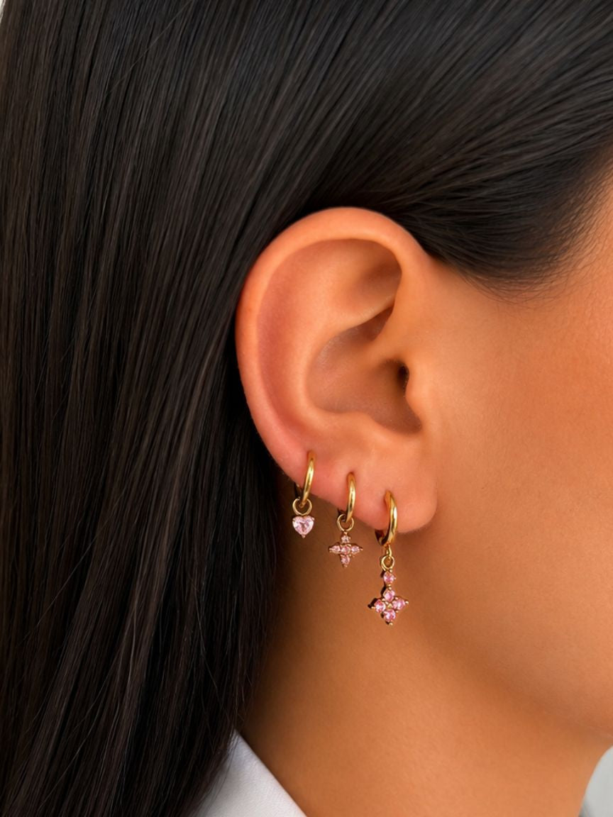 Set Orecchini Star Lux Pink