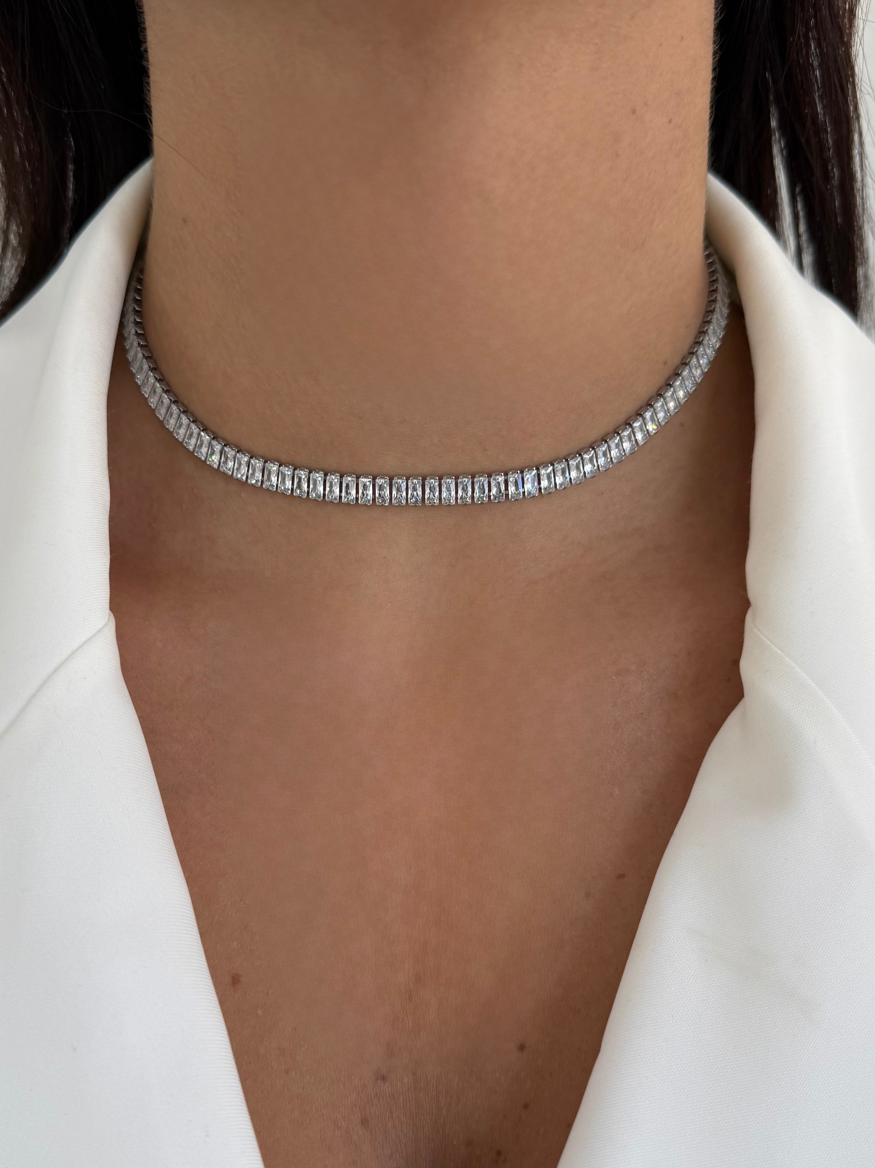 Collana Baguette White