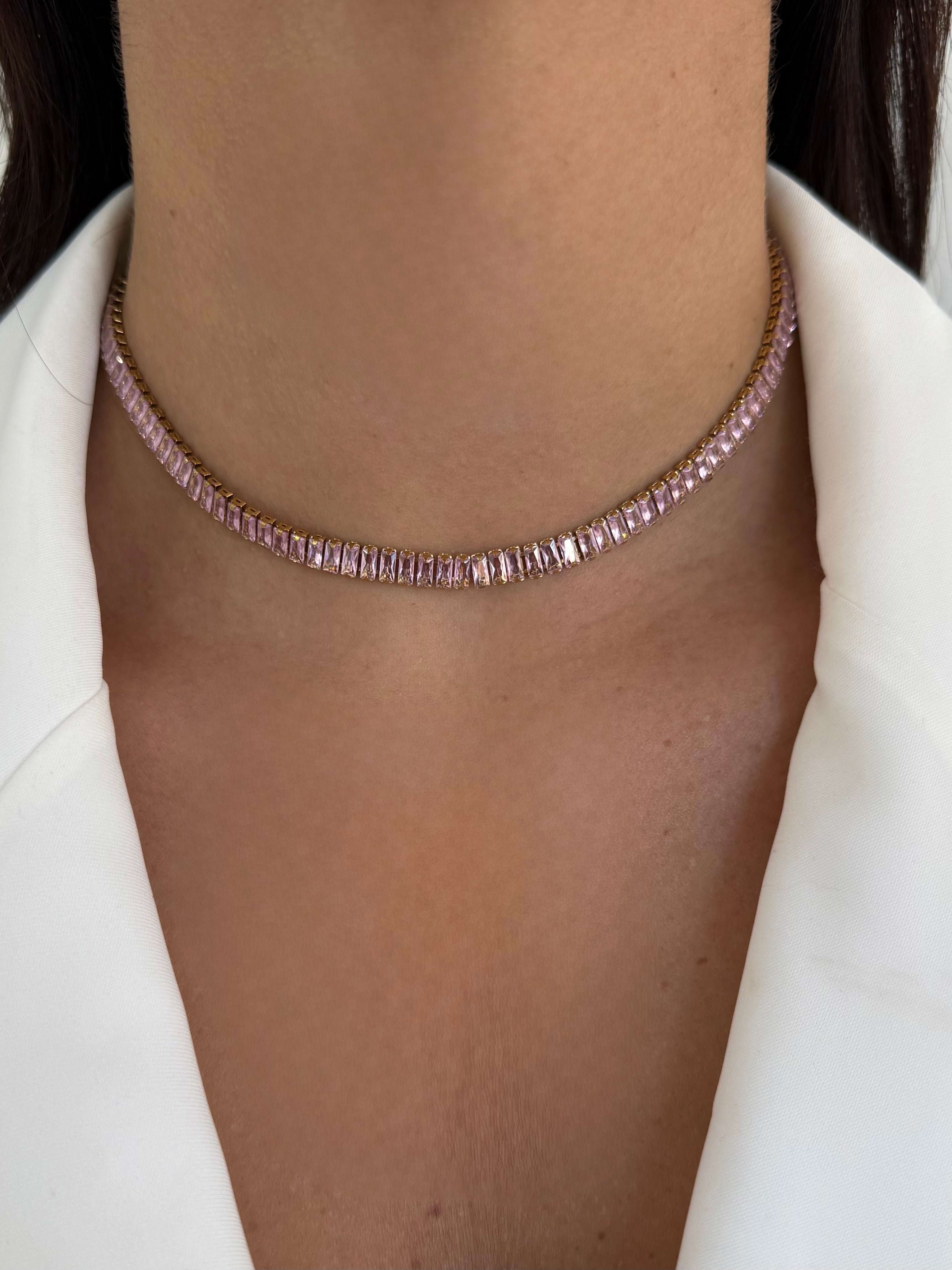 Collana Baguette Pink