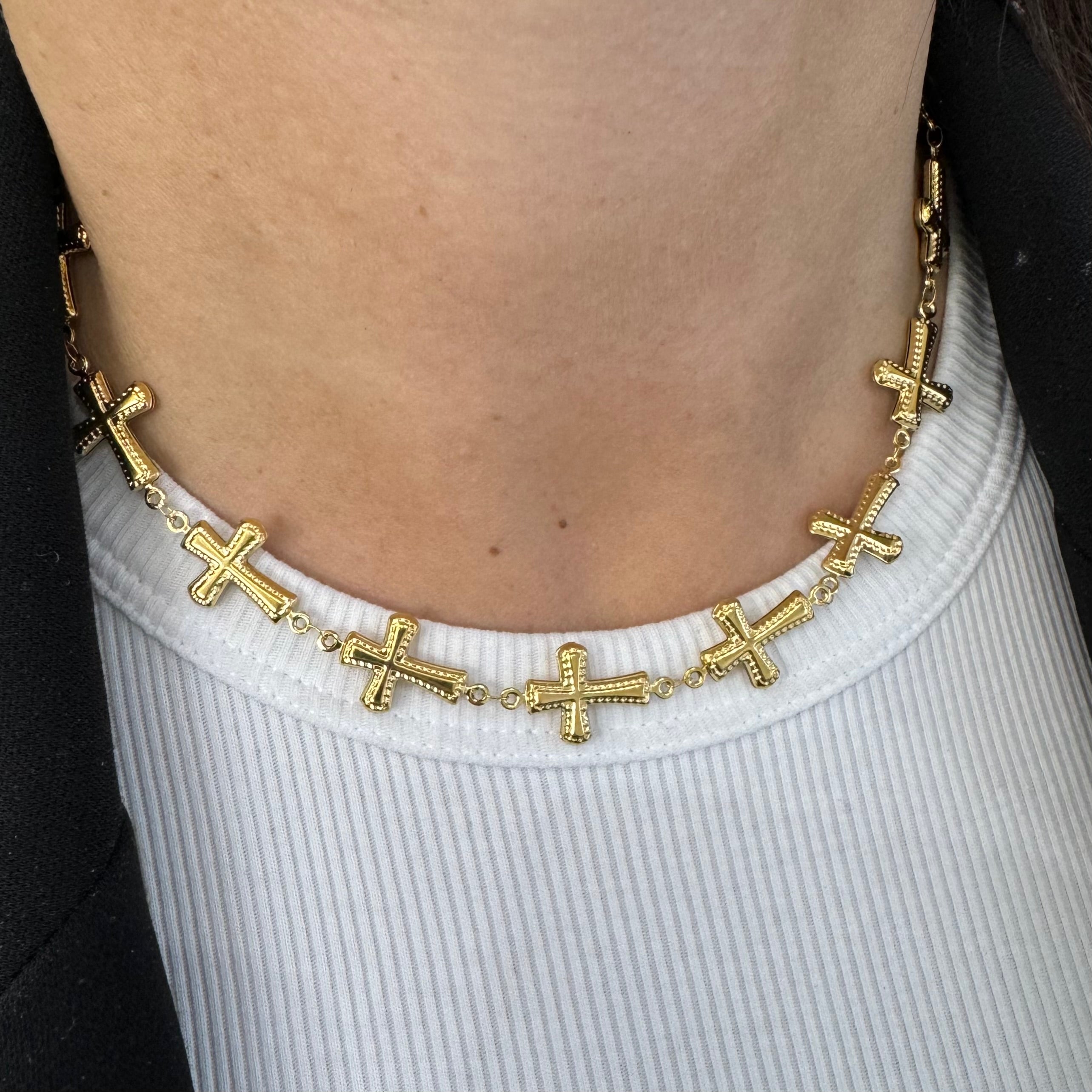Collana Croce Multi Puntellata