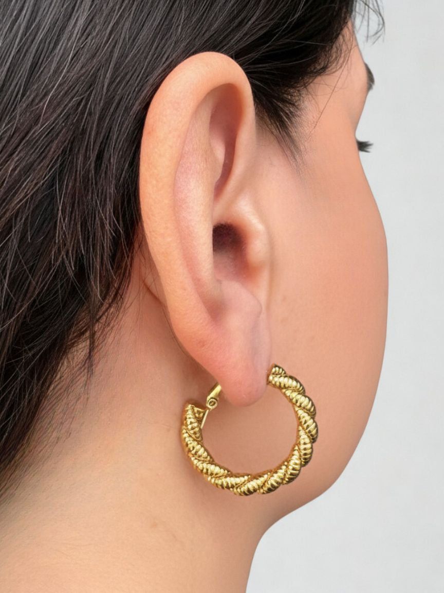 Orecchini Cerchio Torchon Medium