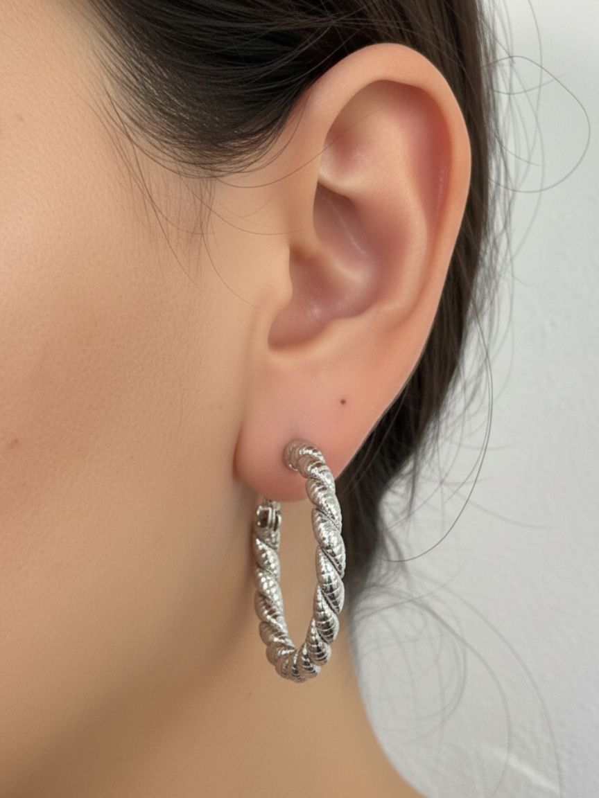 Orecchini Cerchio Torchon Medium