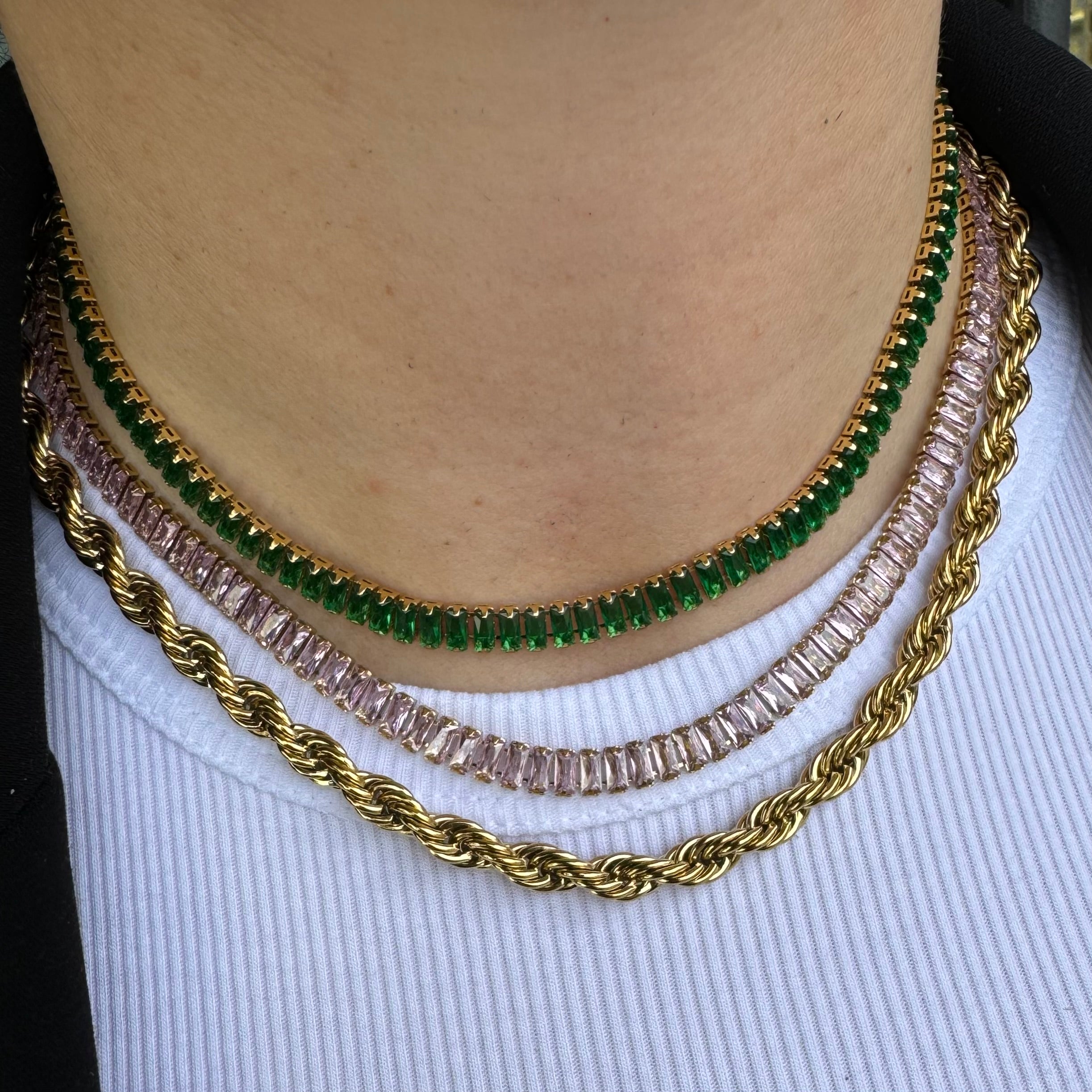 Collana Baguette Verde