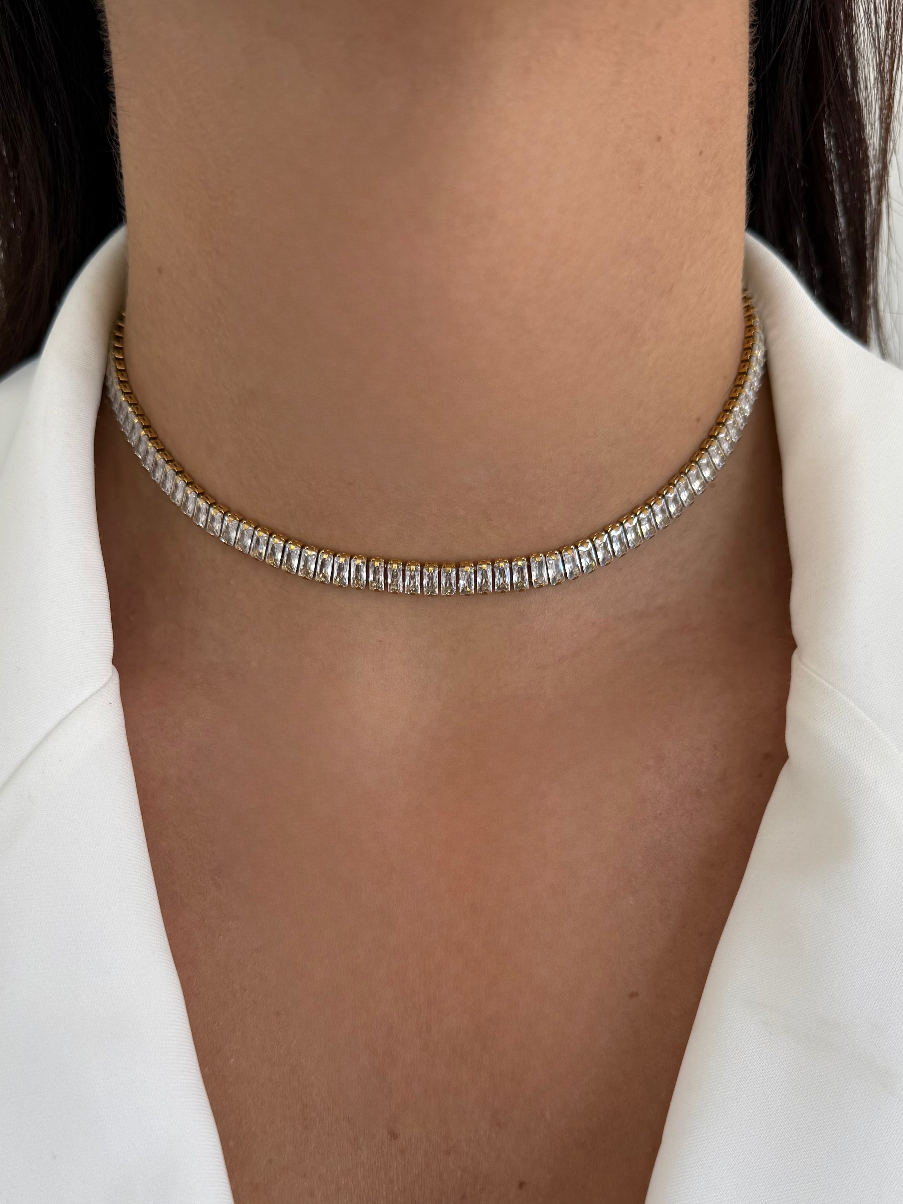 Collana Baguette White