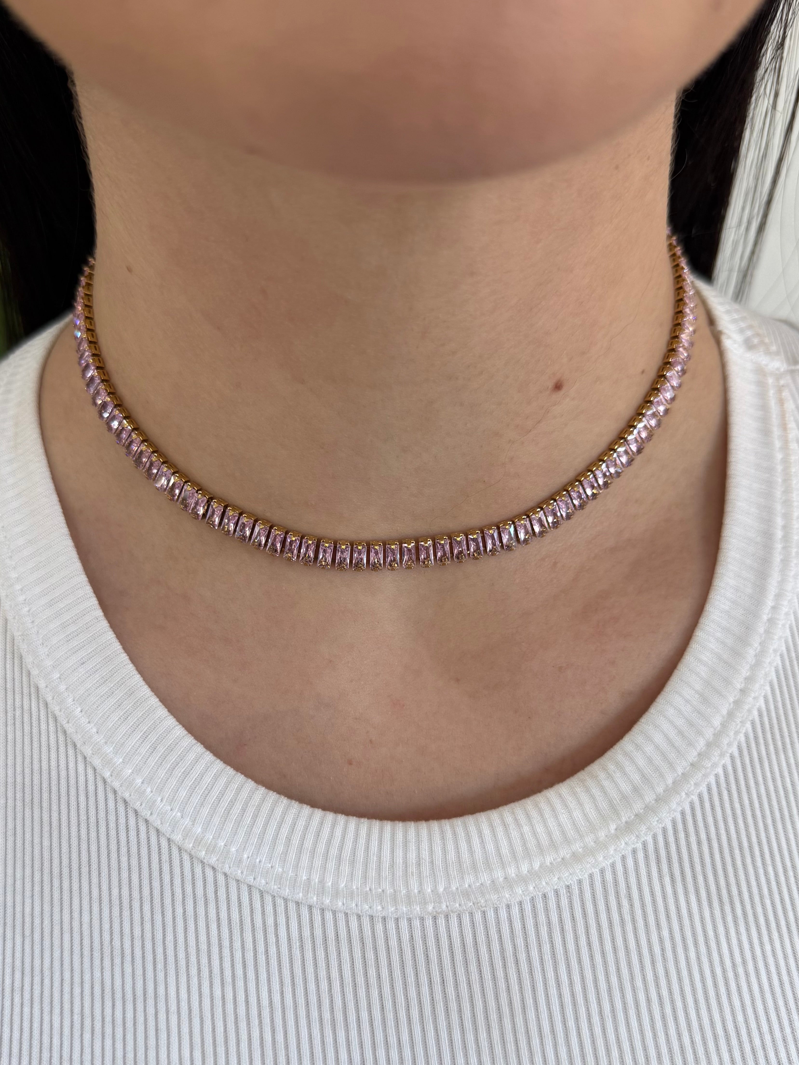 Collana Baguette Pink